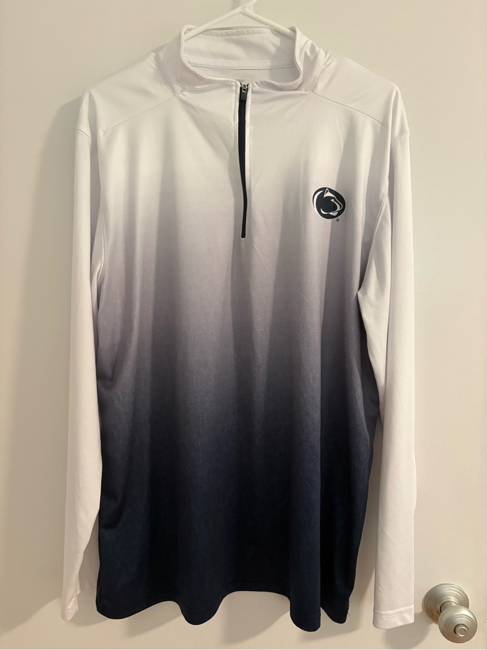 Penn State Men’s XL Quarter Zip Jacket Blue & White PSU Athletic Pullover
